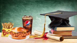 A graduation ceremony with Bojangles